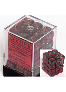 Chessex Translucent 36x12mm Dice Smoke with Red